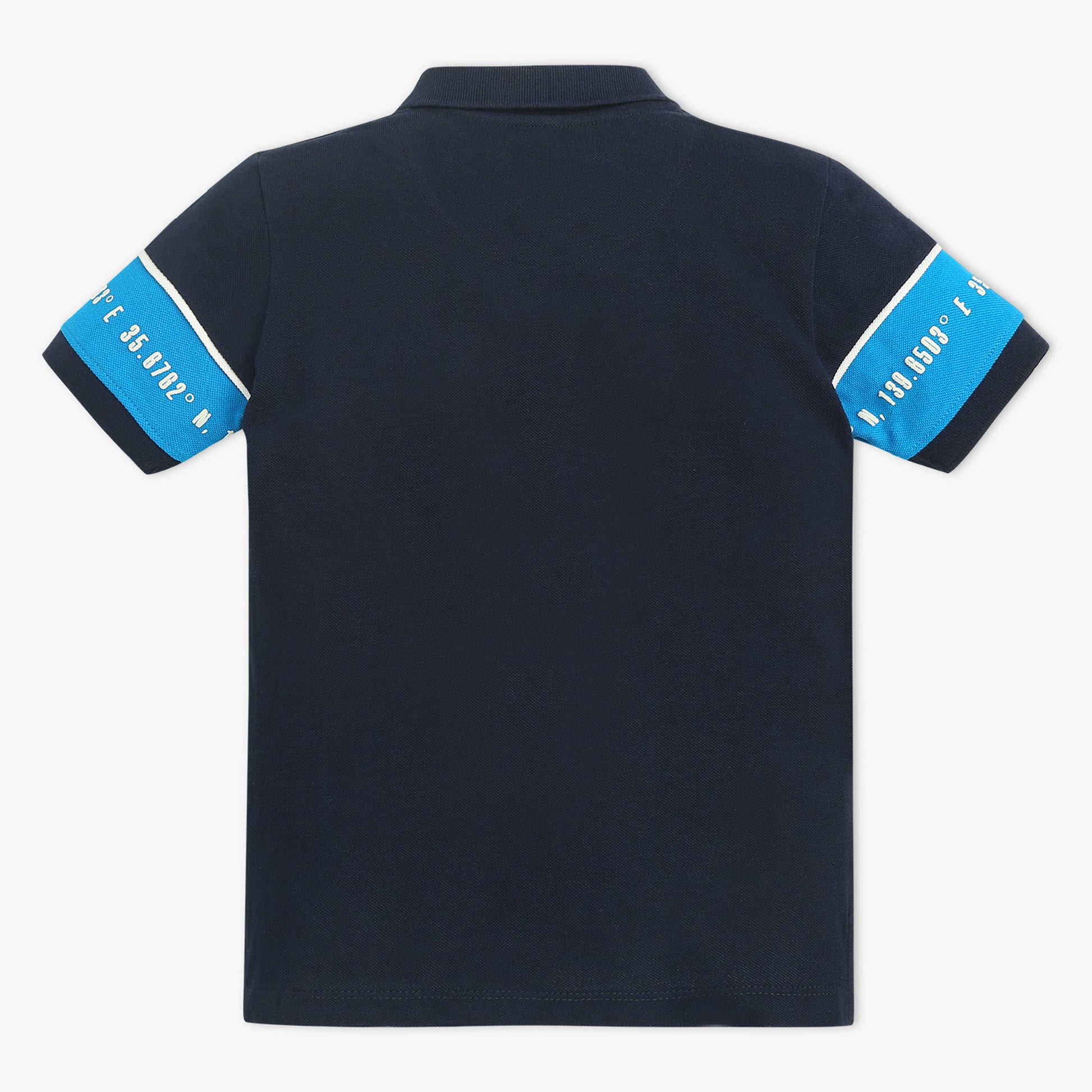 Boys Striped Polo Neck Sports Yarn T-Shirt