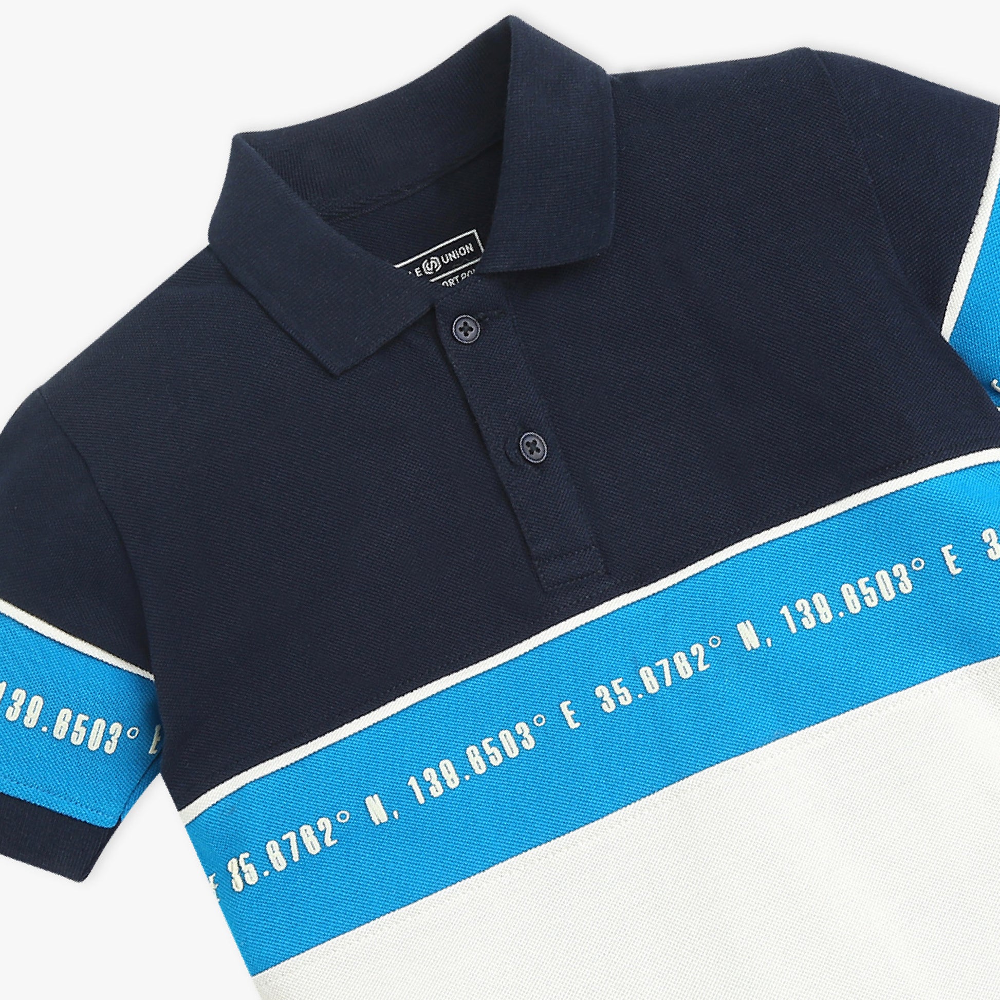 Boys Striped Polo Neck Sports Yarn T-Shirt