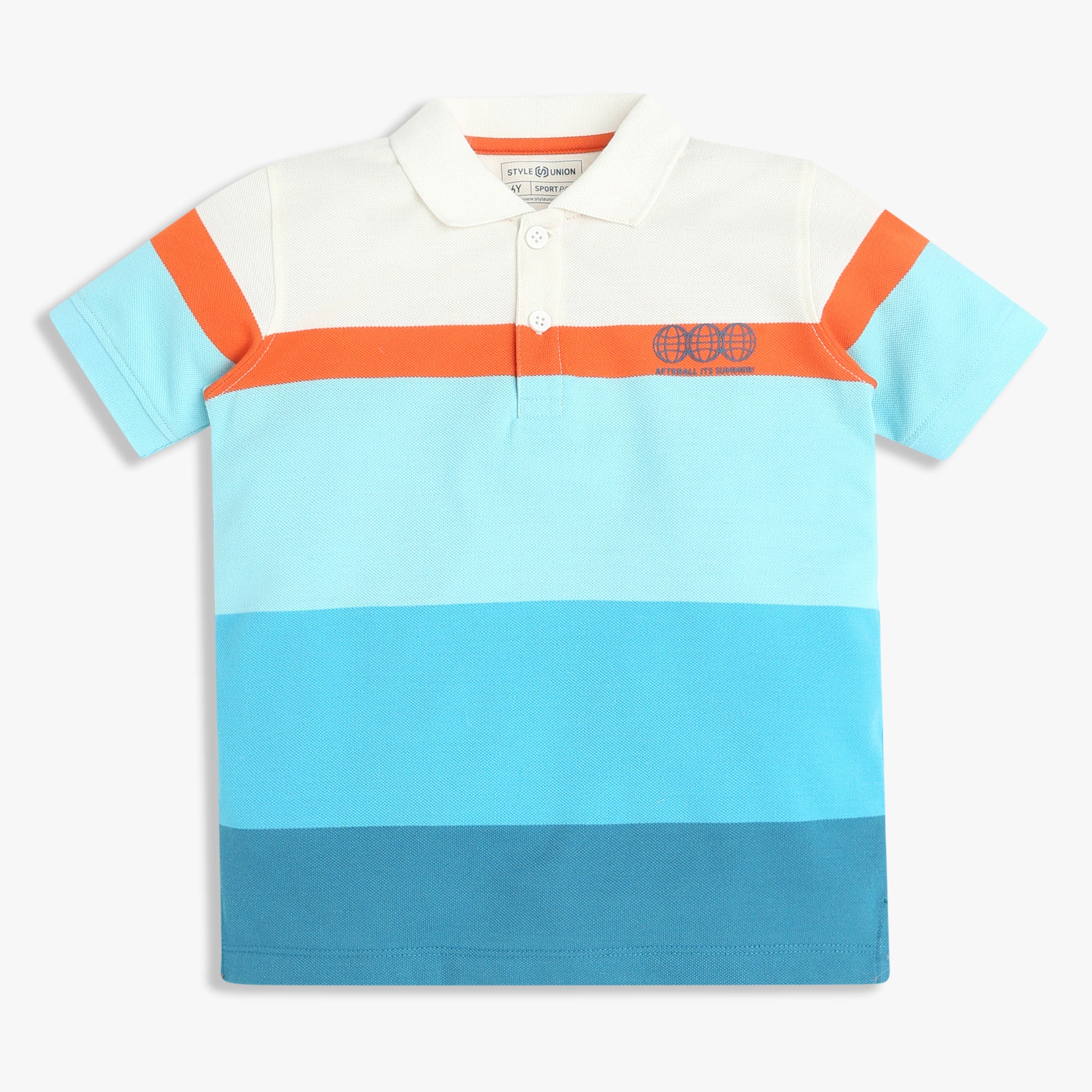 Boys Striped Sport Polo T-Shirt