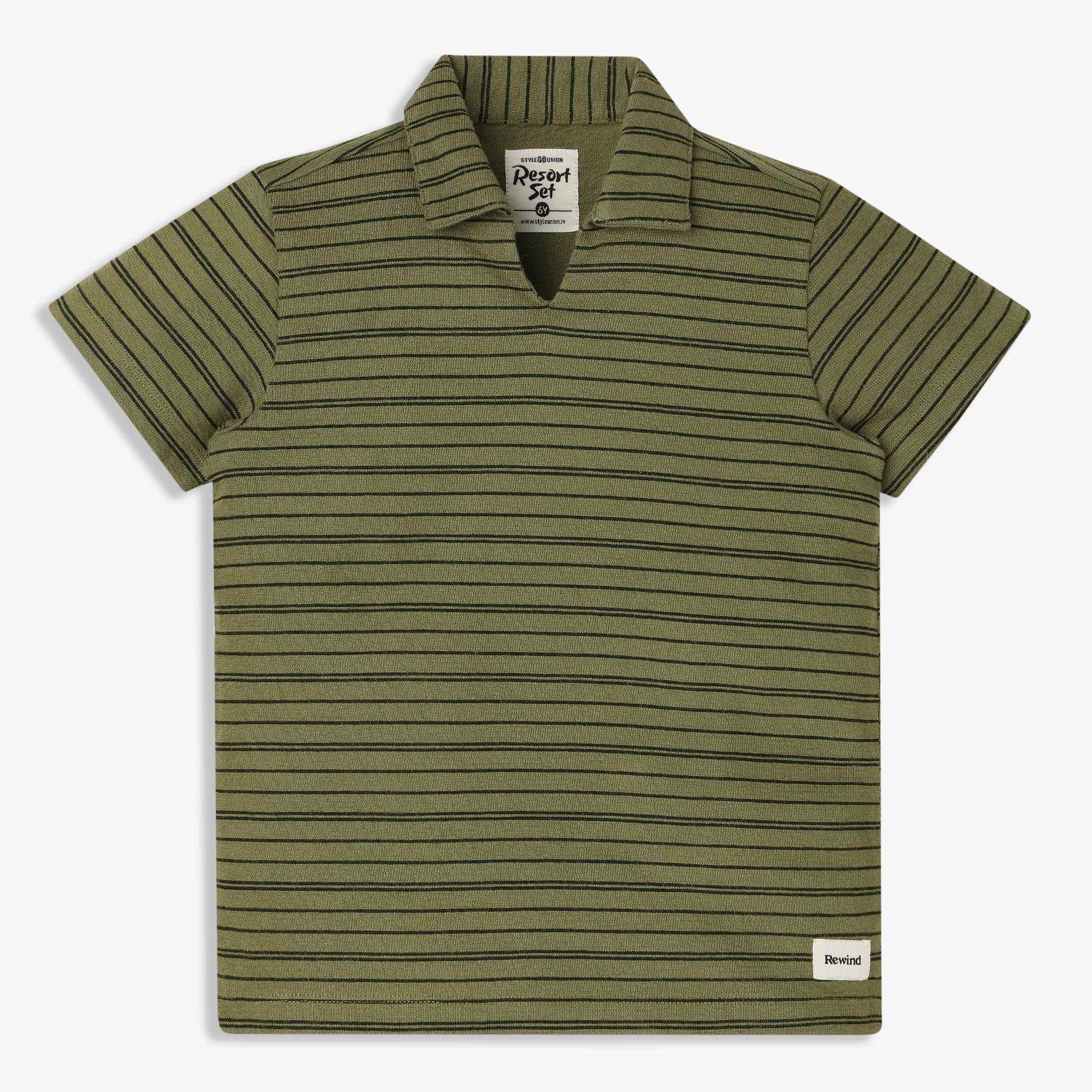 Boys Cotton Striped Polo T-Shirt