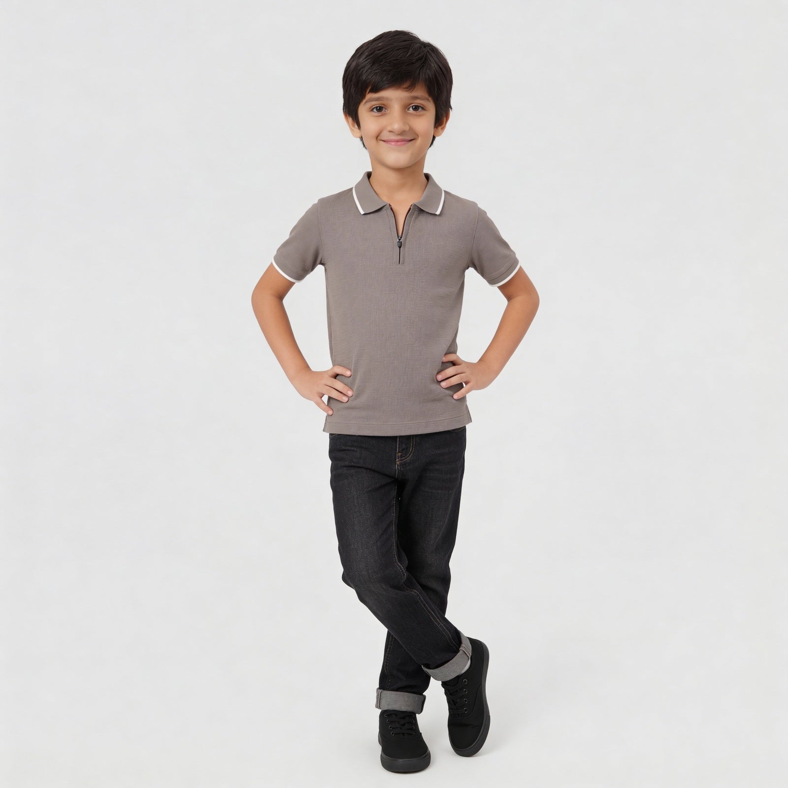 Cotton Polyester Elastane Solid Half Sleeve T-Shirt