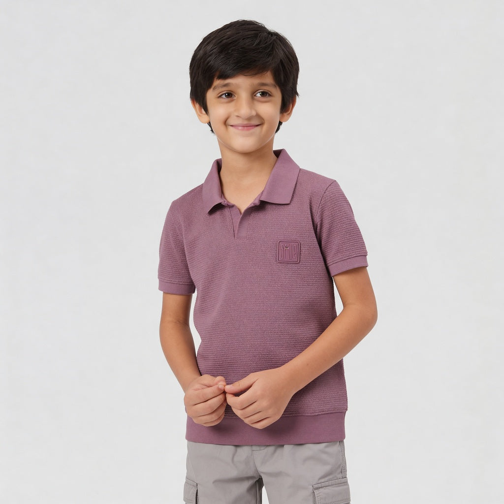 Boys Johnny Collar Mellow Mood T-Shirt