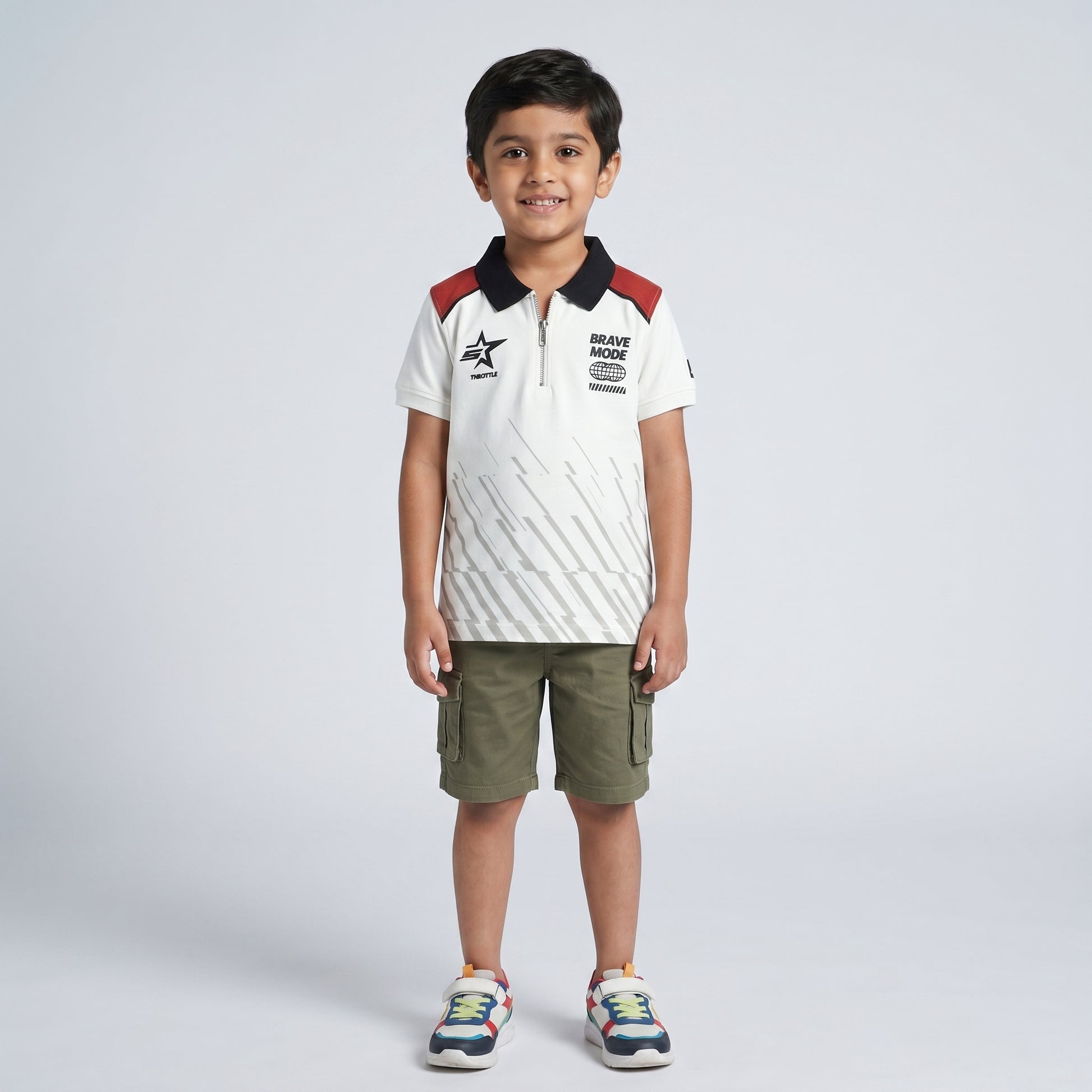 Boys Cut and Sew Sport Polo T-Shirt