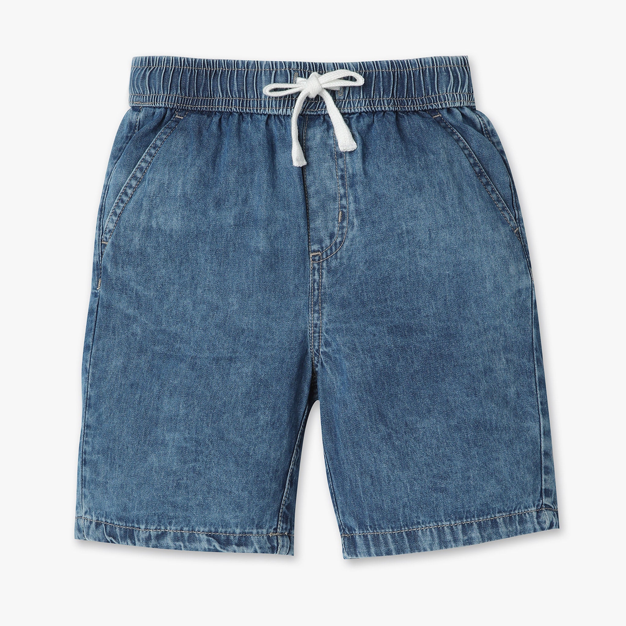 Boys Solid Above Knee Fully Elasticated with Drawcord Shorts