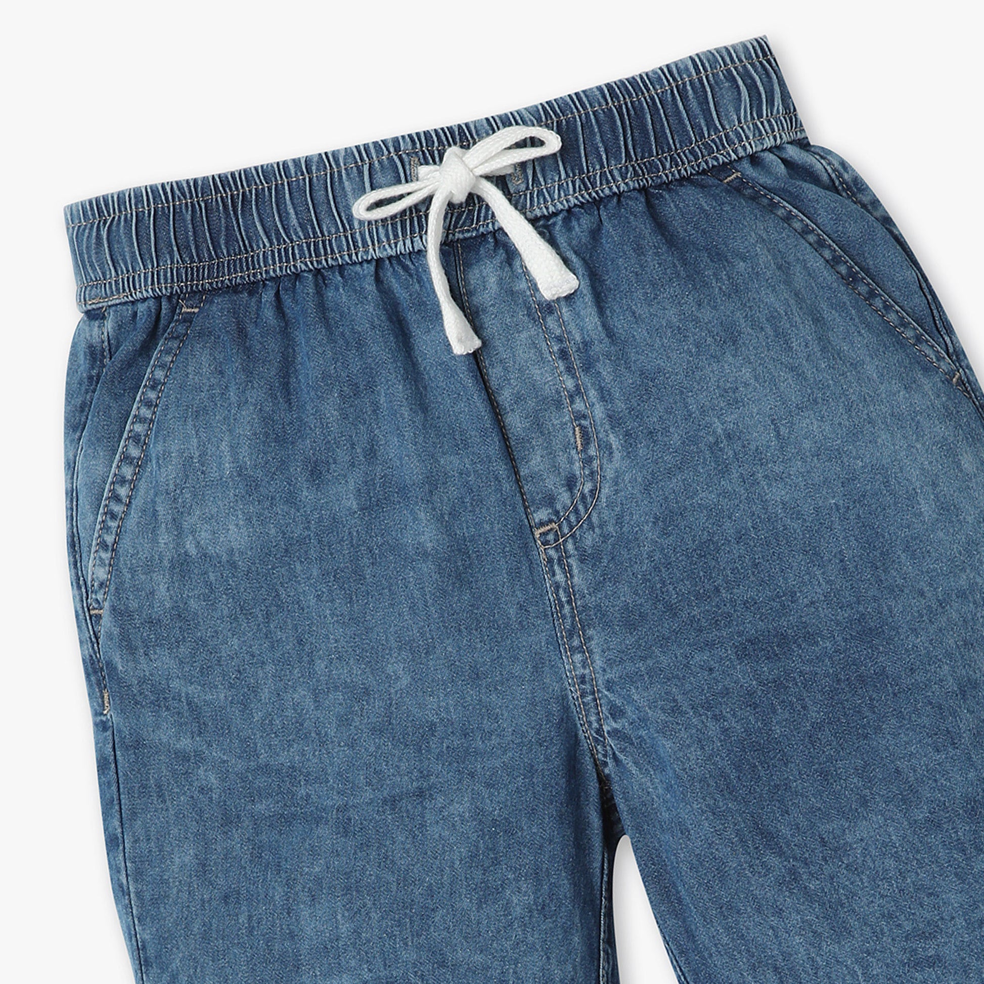 Boys Solid Above Knee Fully Elasticated with Drawcord Shorts