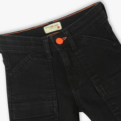 Casual Below Knee Length Stretchable Denim Shorts with Flap Pocket