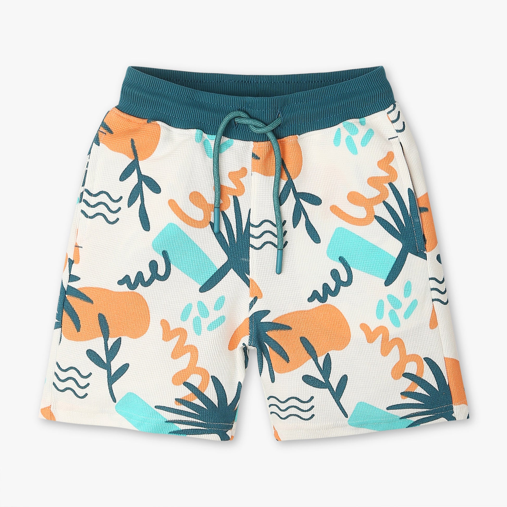 Boys All Over Print Knee Length Mid Rise Shorts