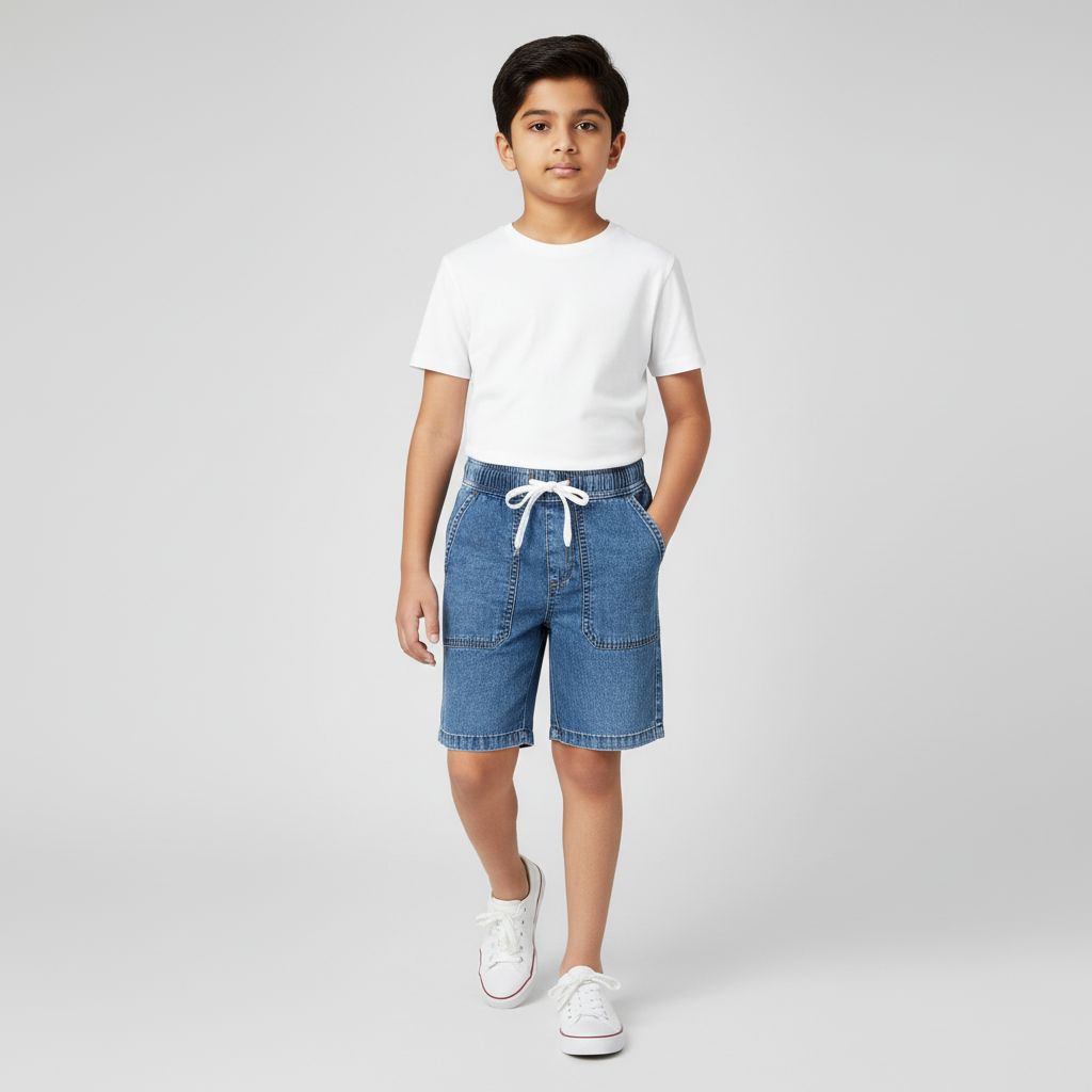 Boys Cotton Solid Core Shorts