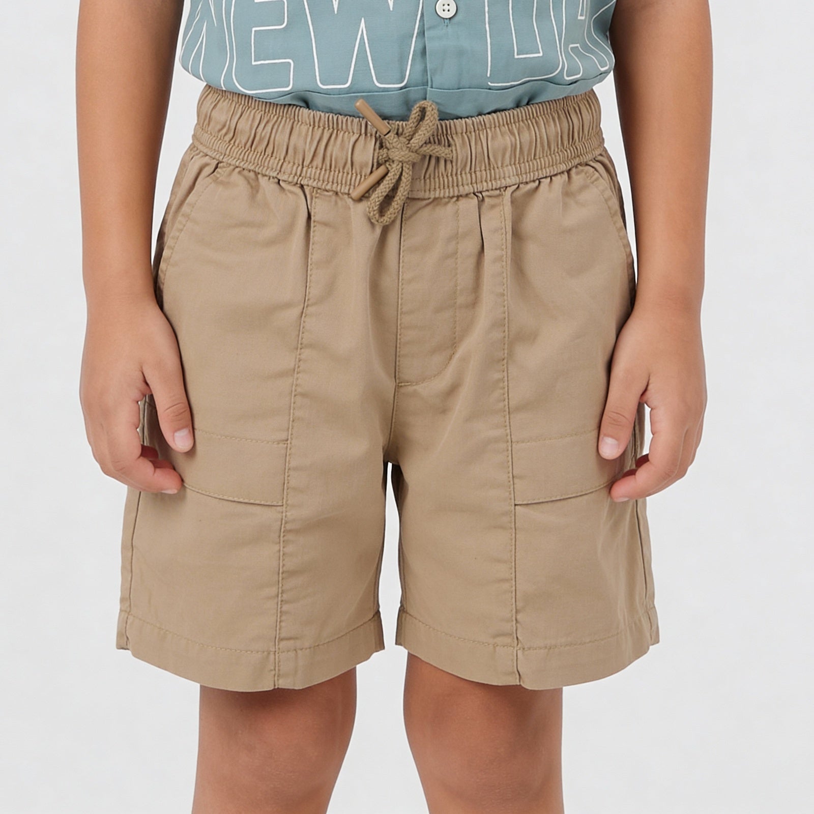 Boys Cotton Solid Pull On Shorts