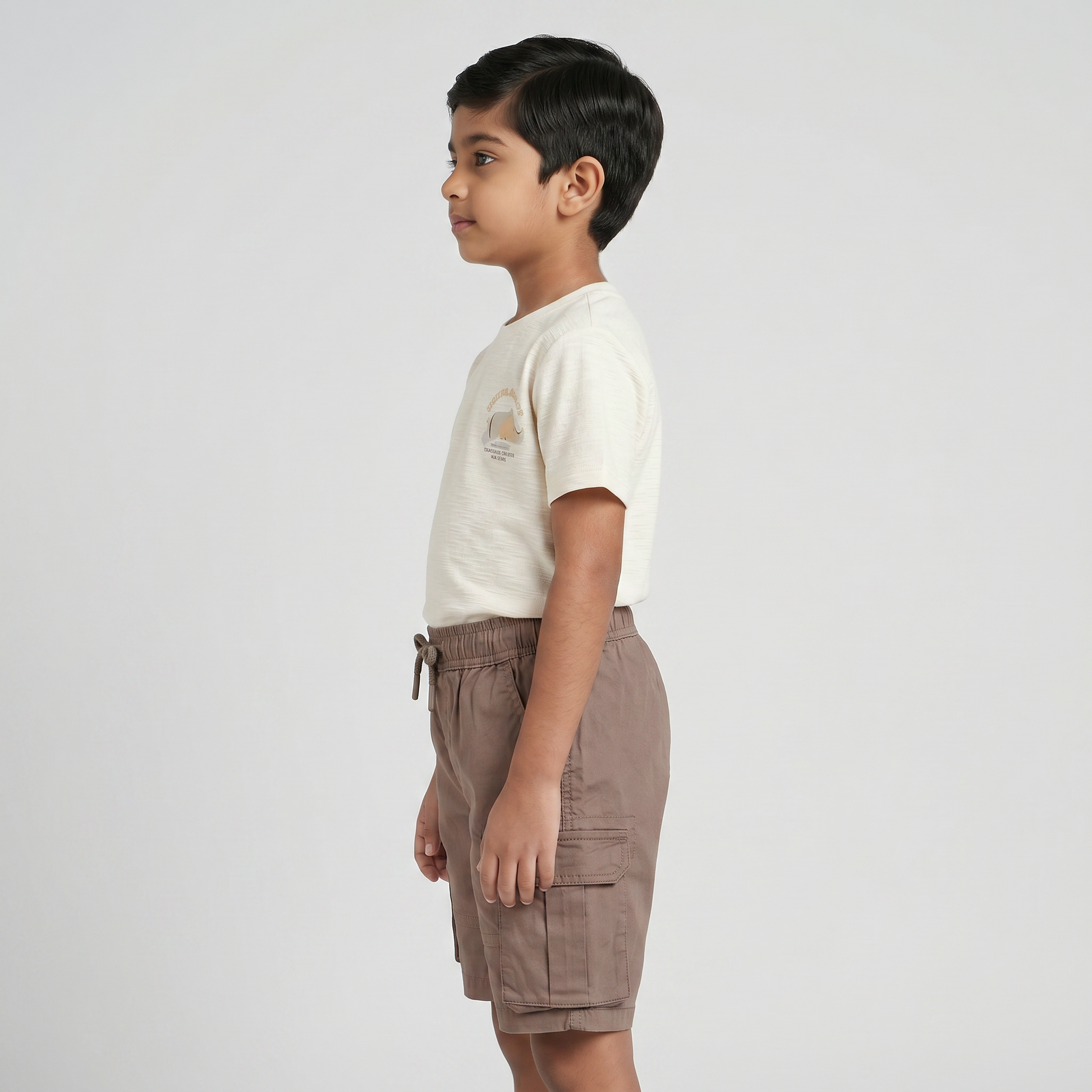 Boys Cotton Solid Pull On Shorts