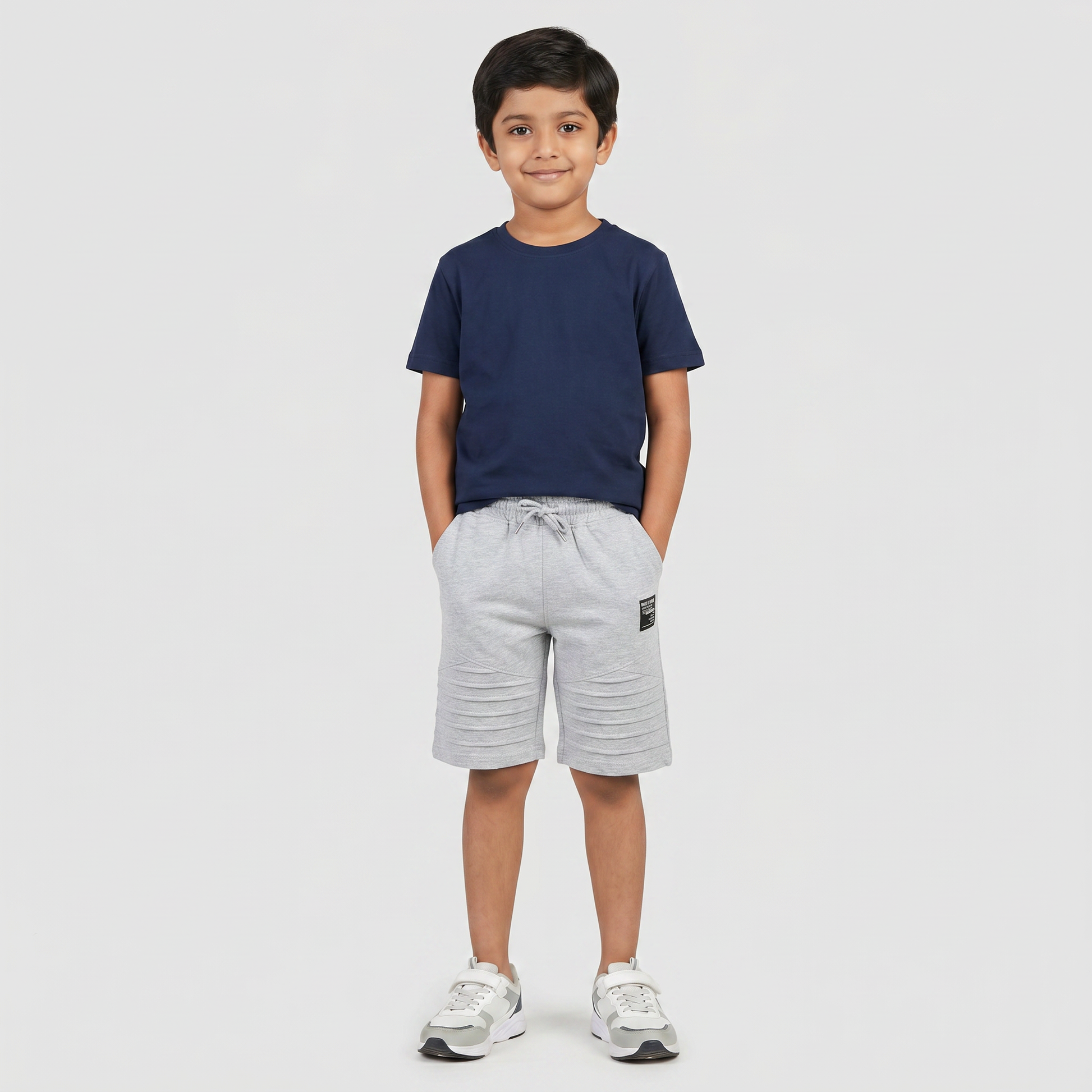 Boys Solid Mid Rise Shorts