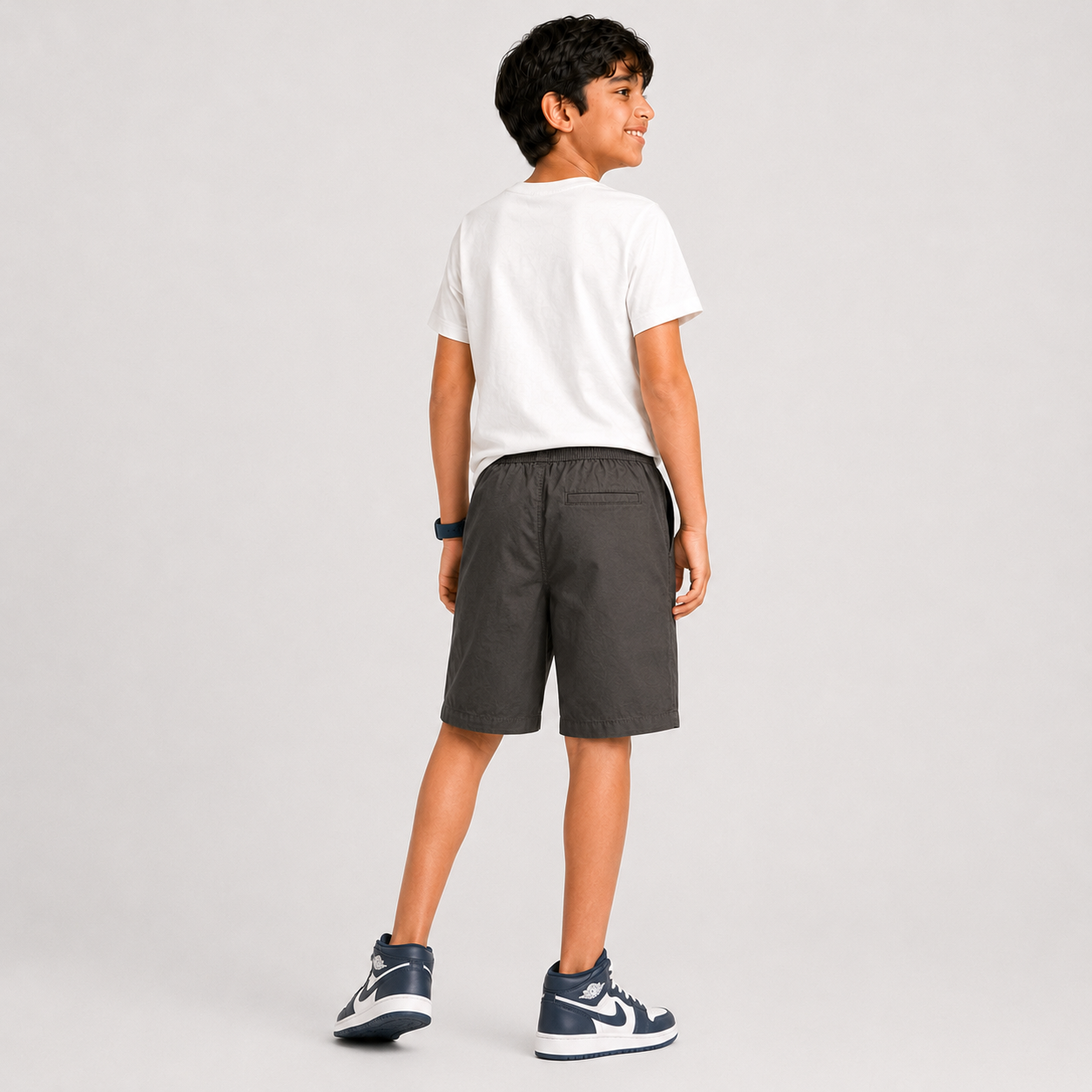 Boys Cotton Solid Pull On Shorts