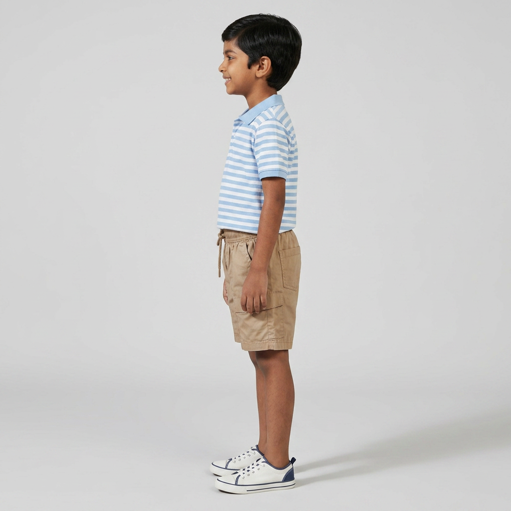Boys Cotton Solid Pull On Shorts
