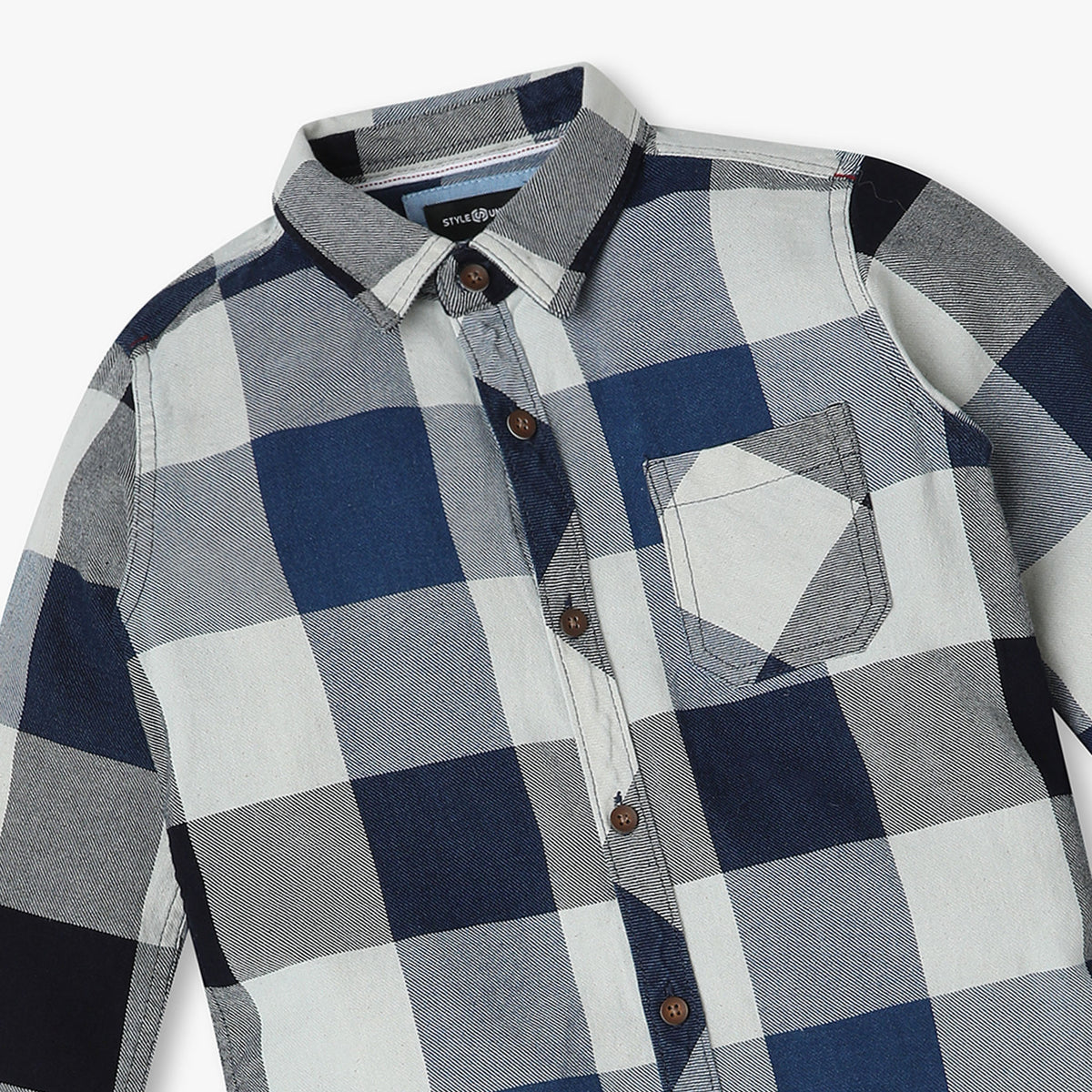 Boys Regular Fit Checkered Shirt