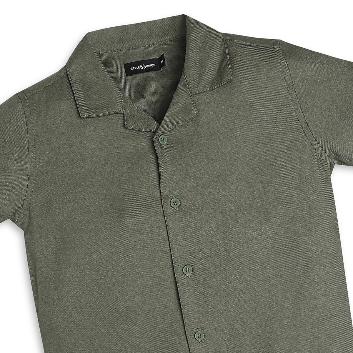 Boys Regular Fit Solid Shirt