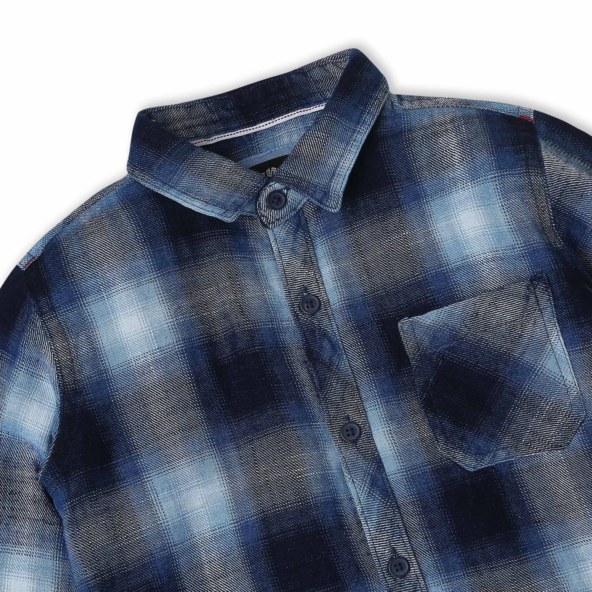 Boys Regular Fit Checkered Shirt
