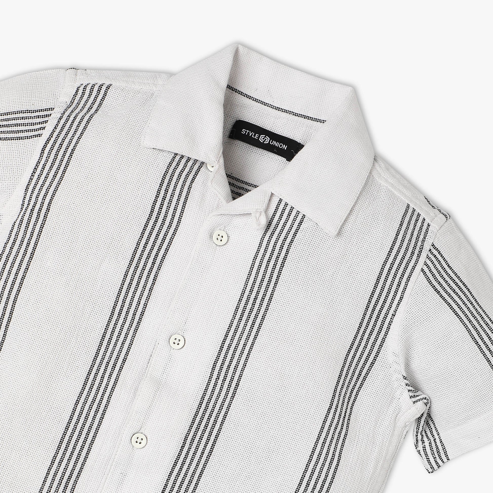 Boys Regular Fit Shirt Collar Striped Shirt