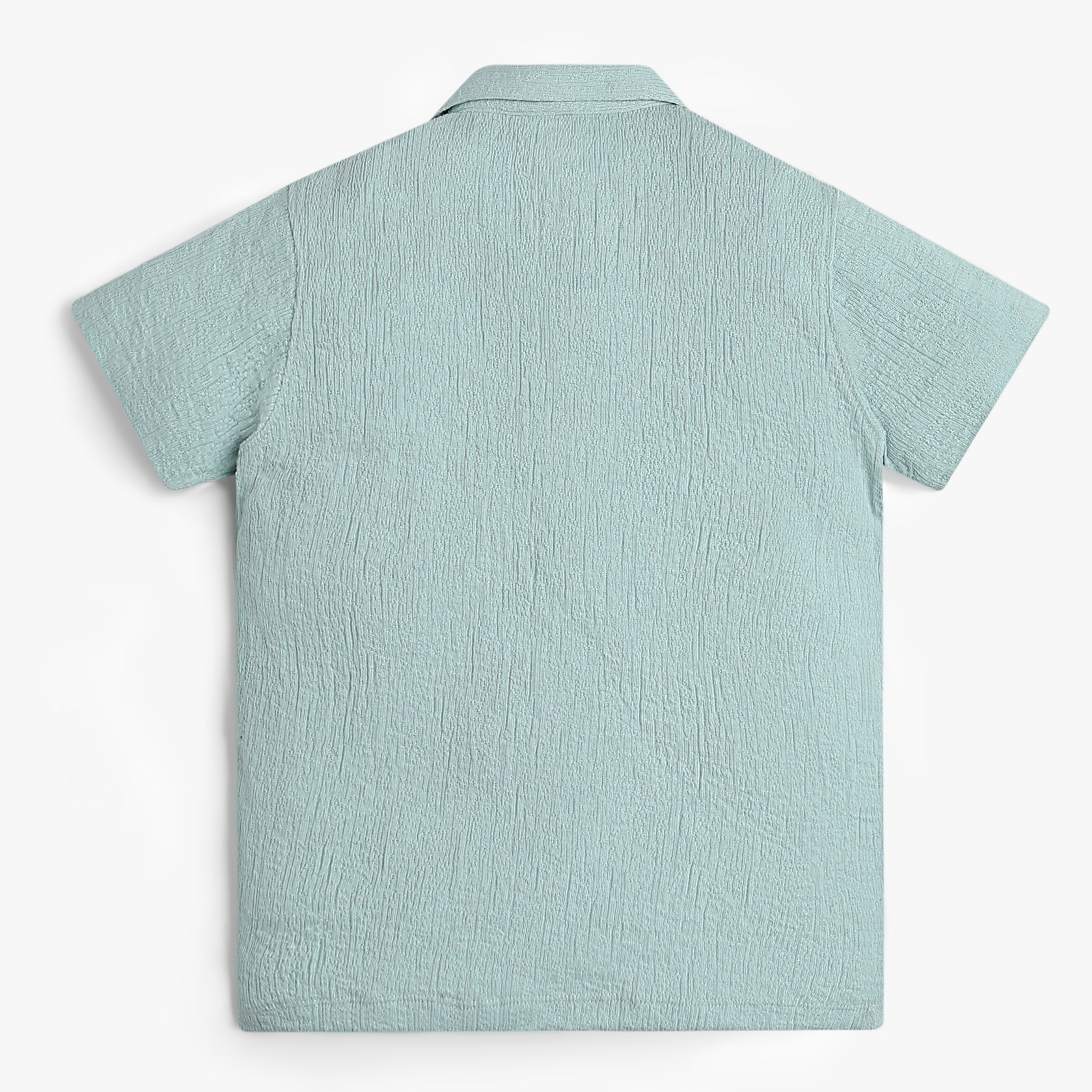 Boys Shirt Collar Half Sleeve Cuban Shirt