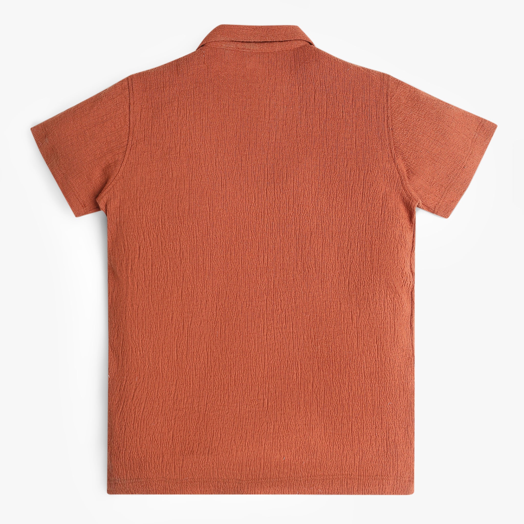 Boys Shirt Collar Half Sleeve Cuban Shirt