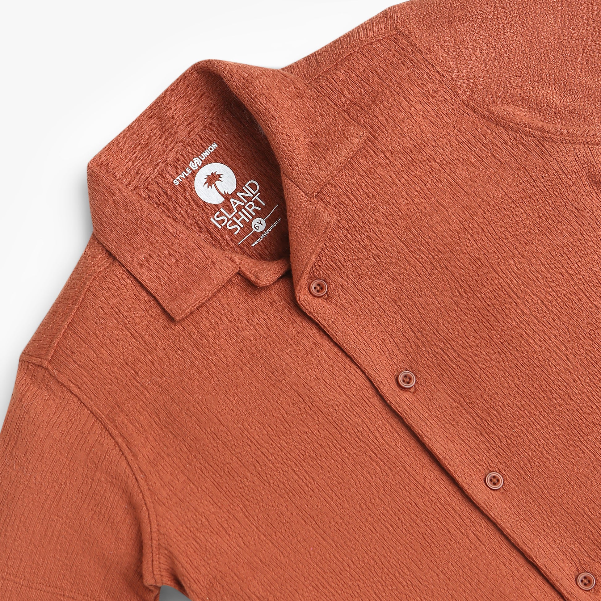 Boys Shirt Collar Half Sleeve Cuban Shirt