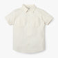 Boys Shirt Collar Half Sleeve Cuban Shirt