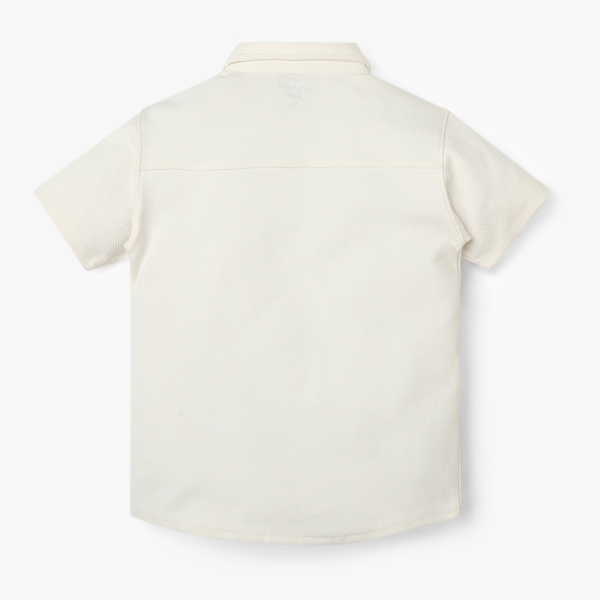 Boys Shirt Collar Half Sleeve Cuban Shirt