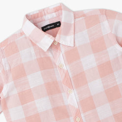 Boys Collar Full Length Sleeve Checkered Shirt