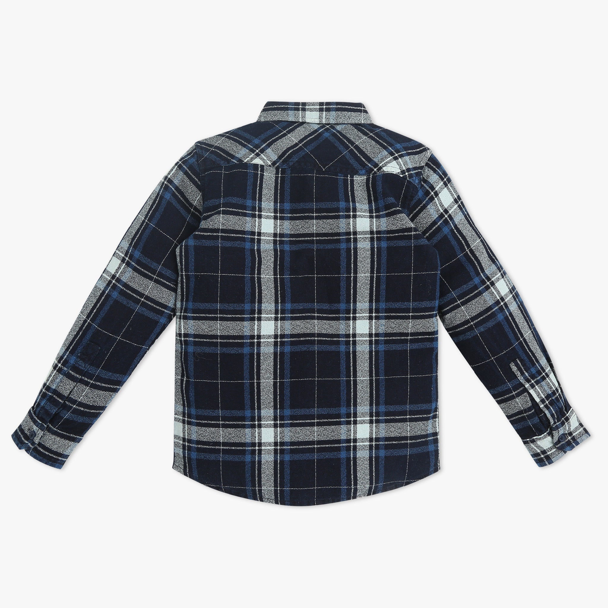 Boys Collar Full Length Sleeve Checkered Shirt