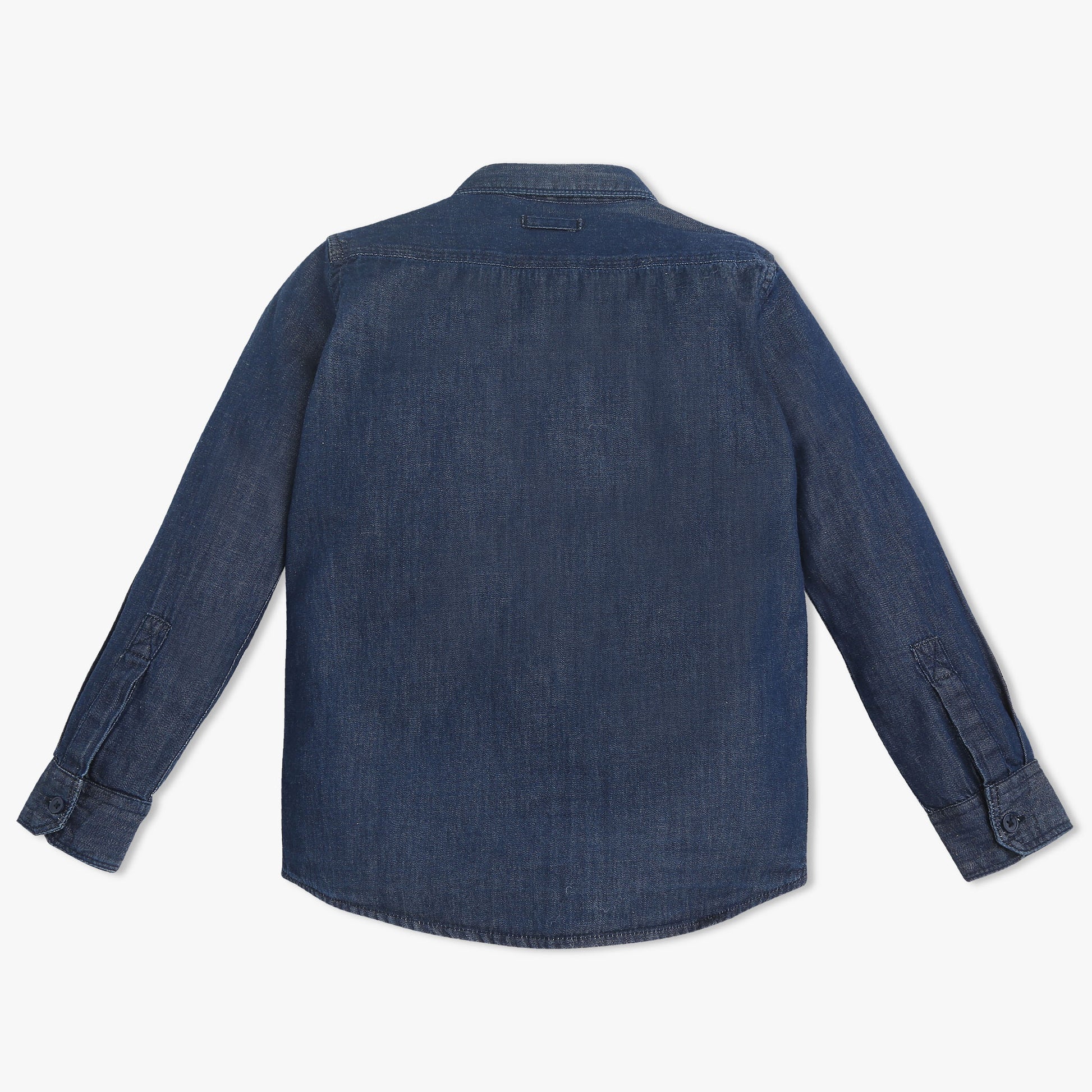 Boys Solid Collar Full Length Sleeve Relaxed Fit Shirt