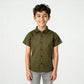 Boys Half Sleeve Shirt Collar Solid Shirt