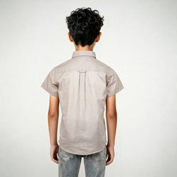 Boys Half Sleeve Shirt Collar Solid Shirt