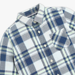 Boys Collar Full Length Sleeve Checkered Shirt