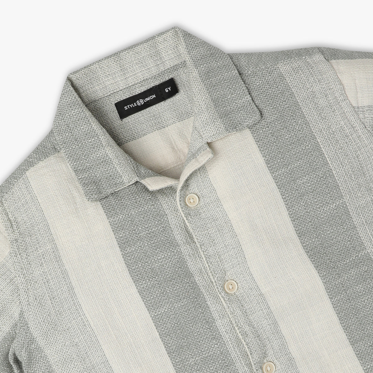 Boys Regular Fit Striped Shirt Collar Half Sleeve Shirt