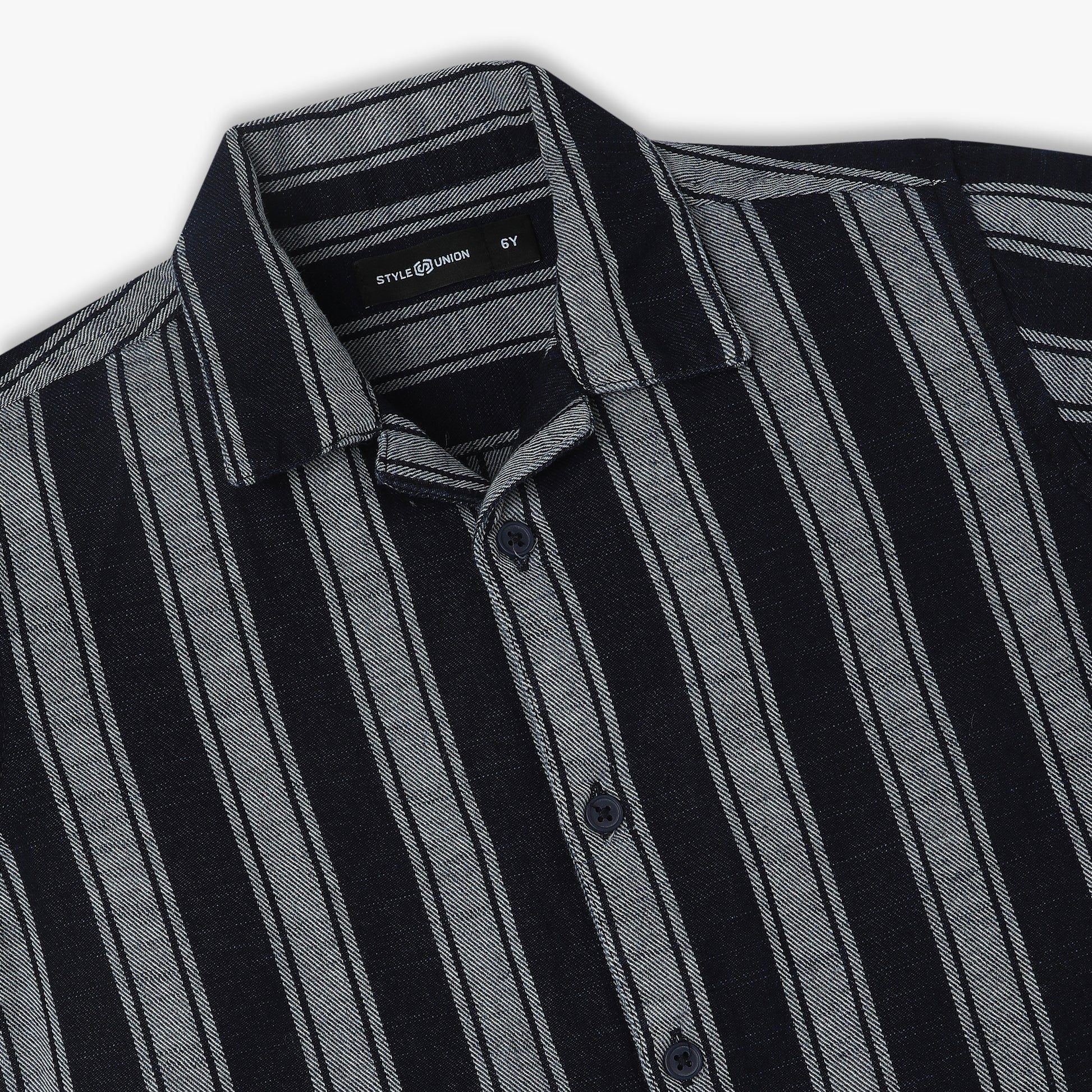 Boys Regular Fit Striped Shirt Collar Half Sleeve Shirt