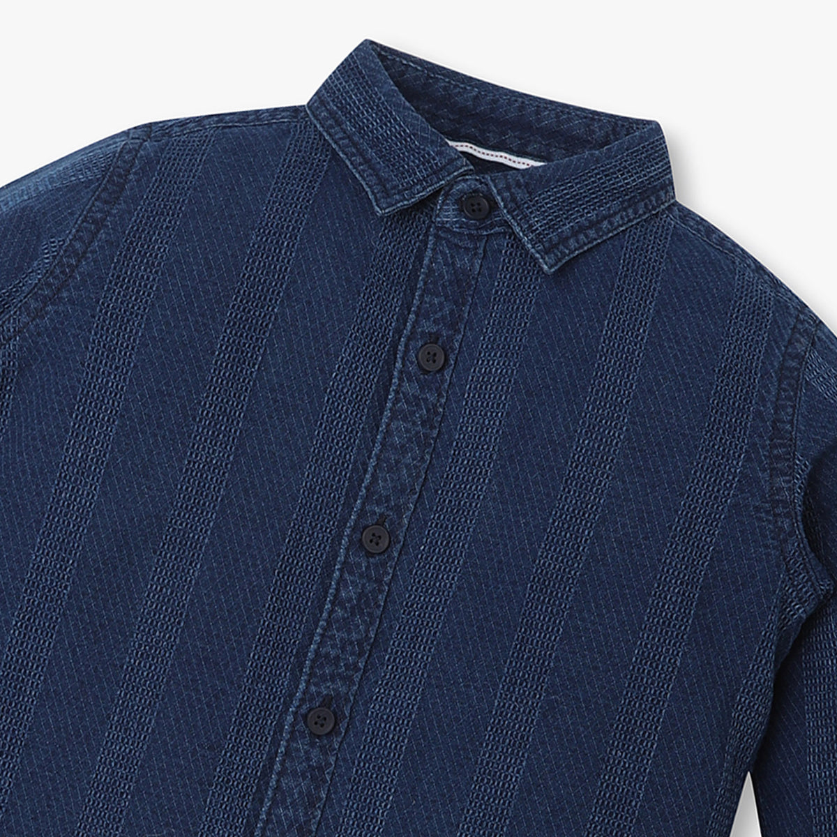 Boys Relaxed Fit Solid Shirt Collar Shirt