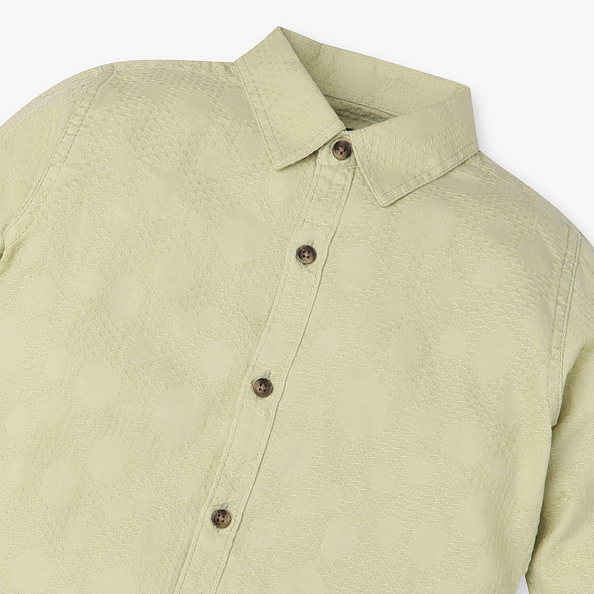 Boys Regular Fit Cut and Sew Shirt Collar Shirt