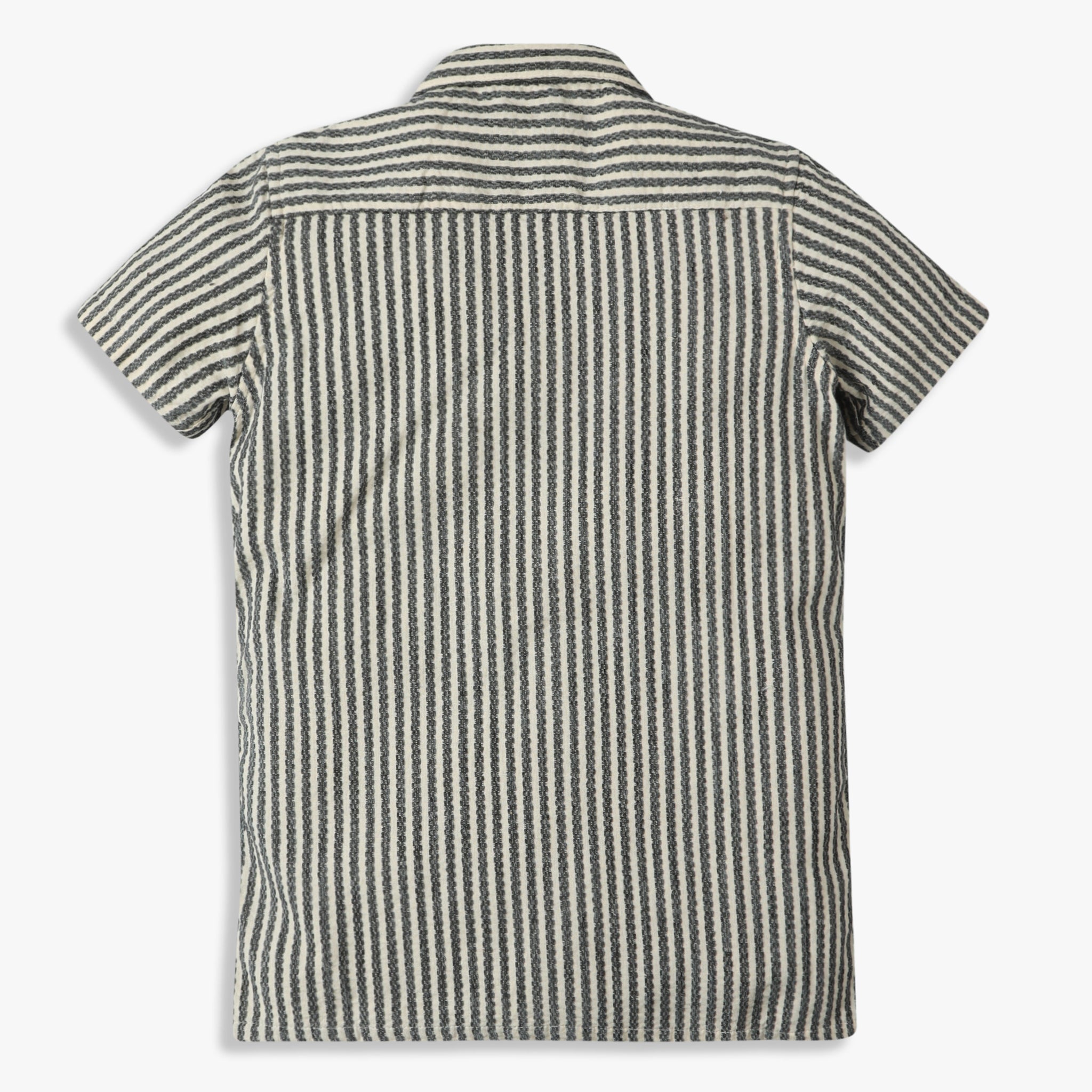 Boys Regular Fit Striped Camp Collar Shirt