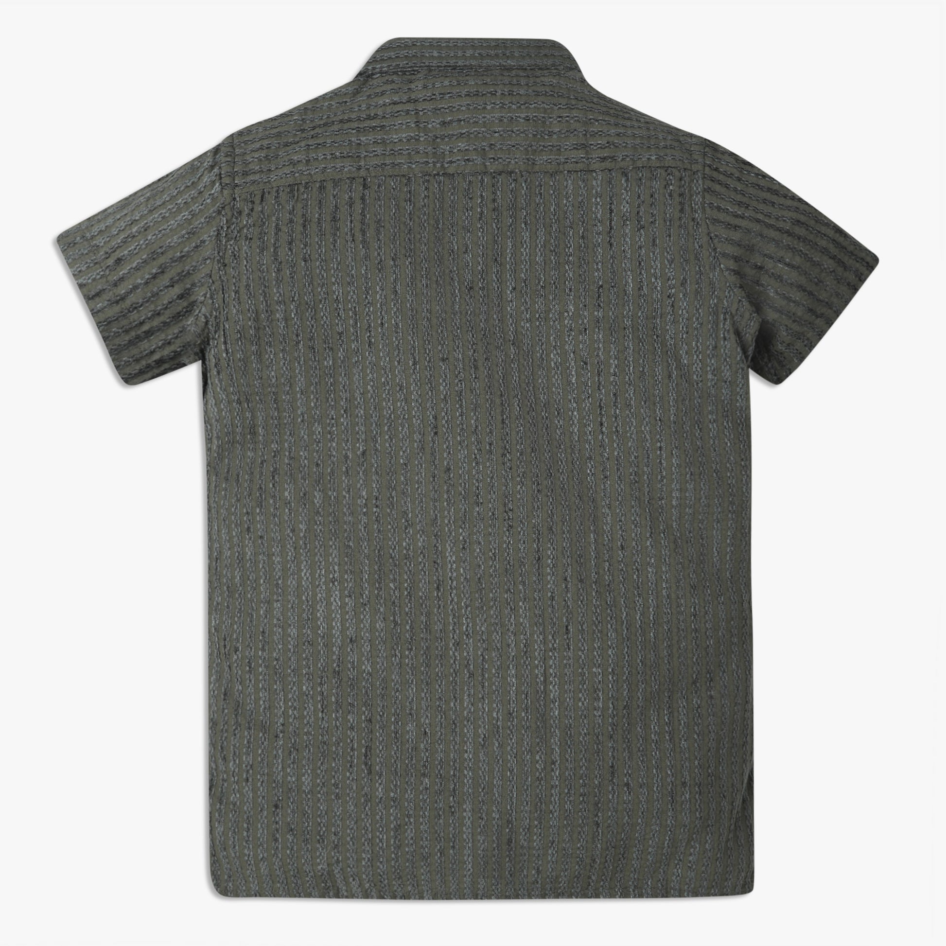 Boys Regular Fit Striped Camp Collar Shirt