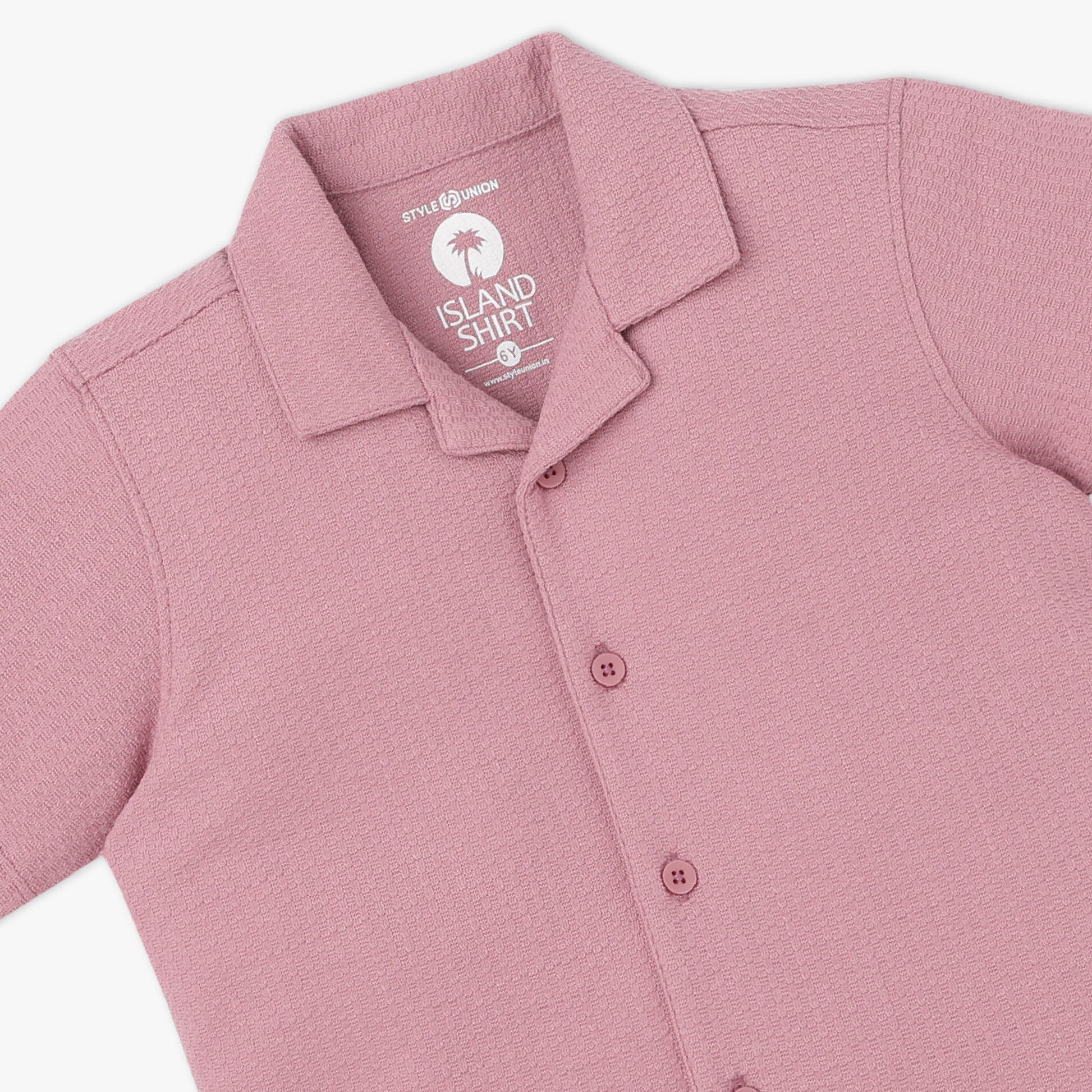 Boys Solid Lapel Collar Shirt