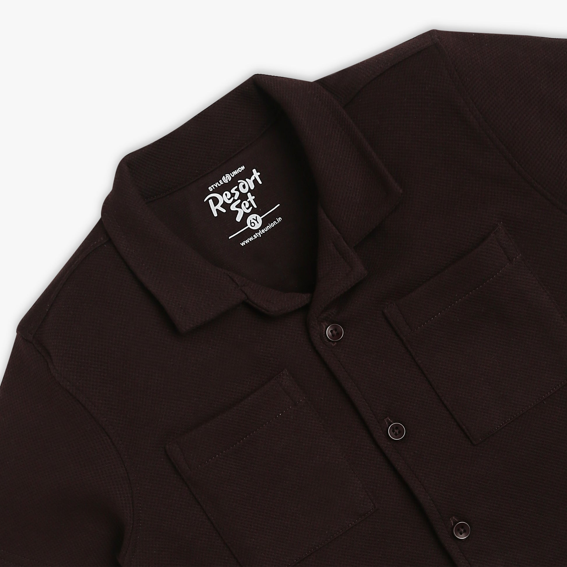 Boys Regular Fit Solid Camp Collar Half Sleeve Shirt