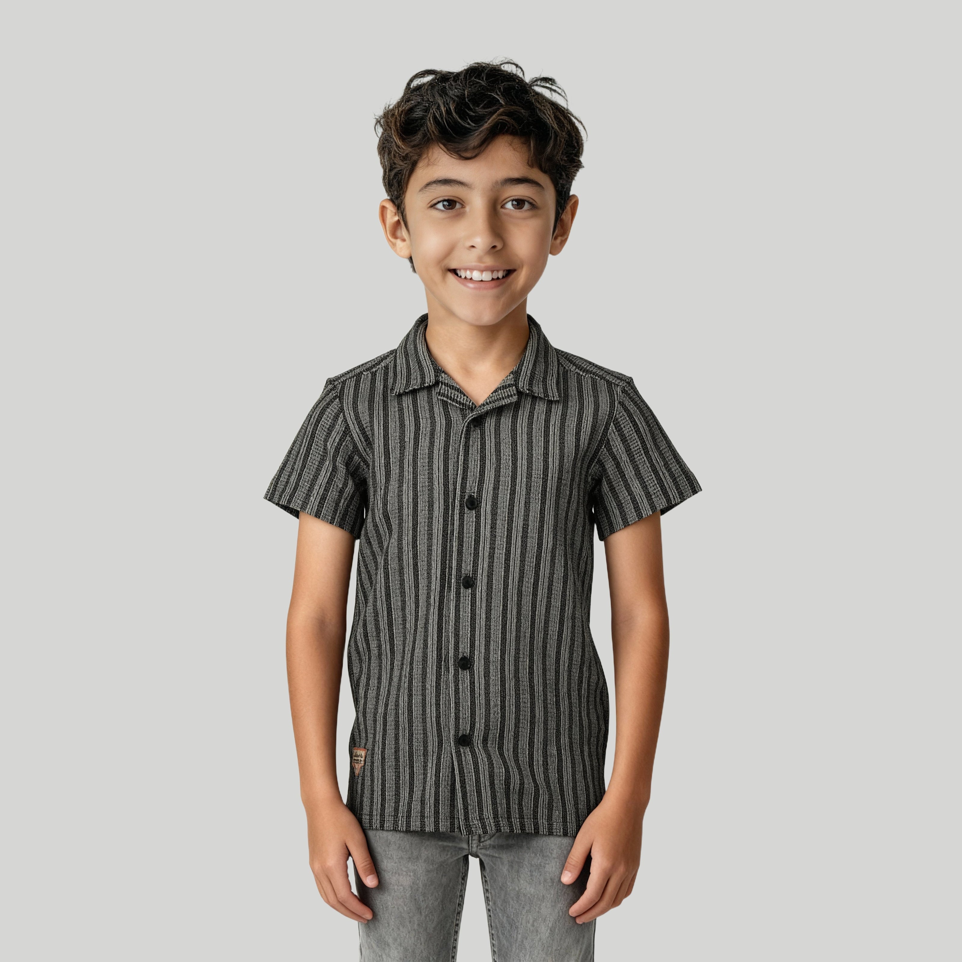 Boys Striped Cuban Shirt