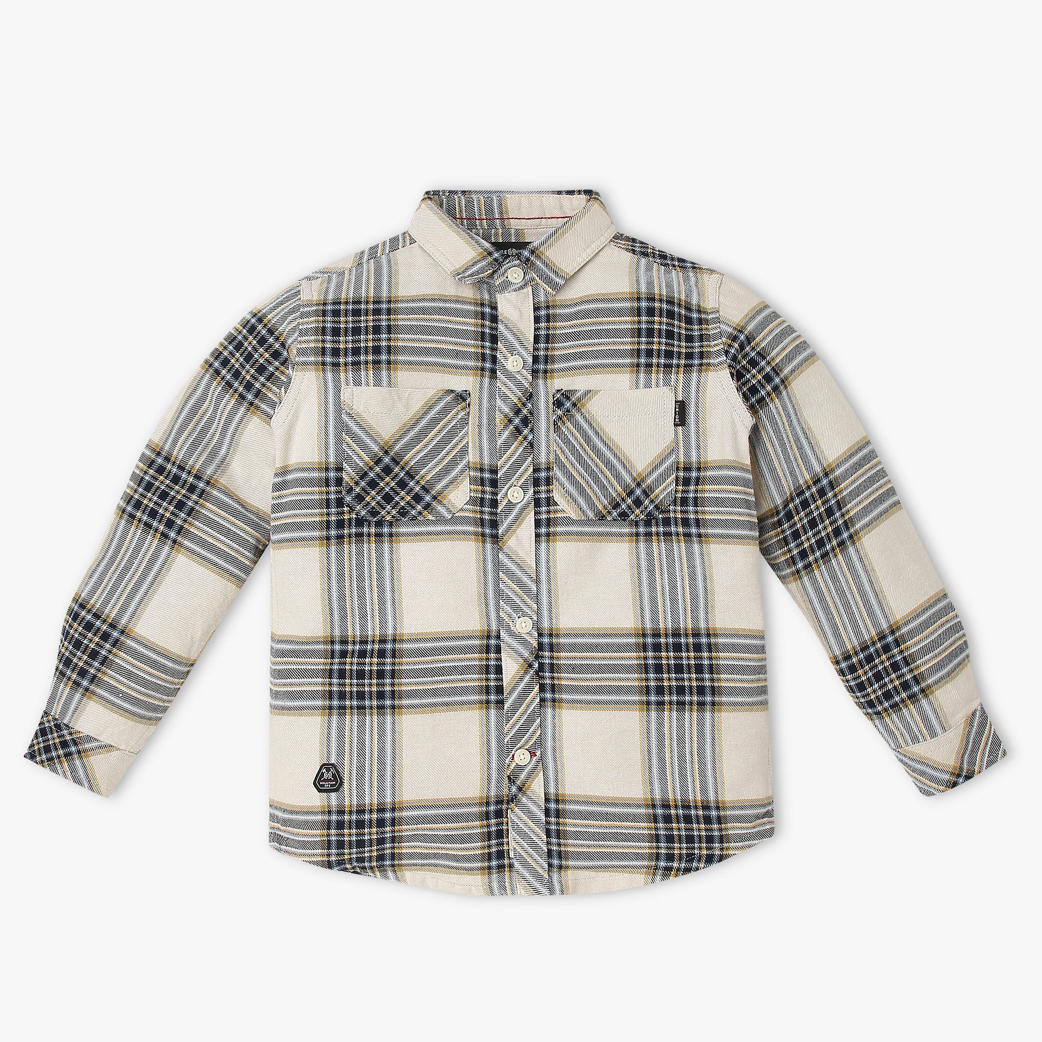 Boys Cotton Checkered Shirt