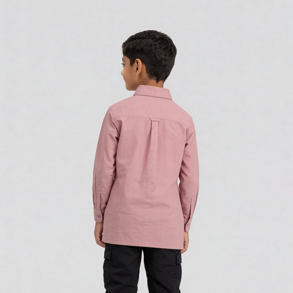 Boys Cotton Oxford Solid Shirt