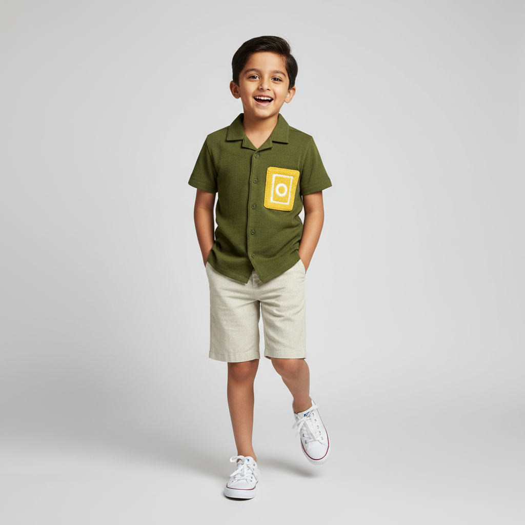 Boys Cotton Structured Shirt