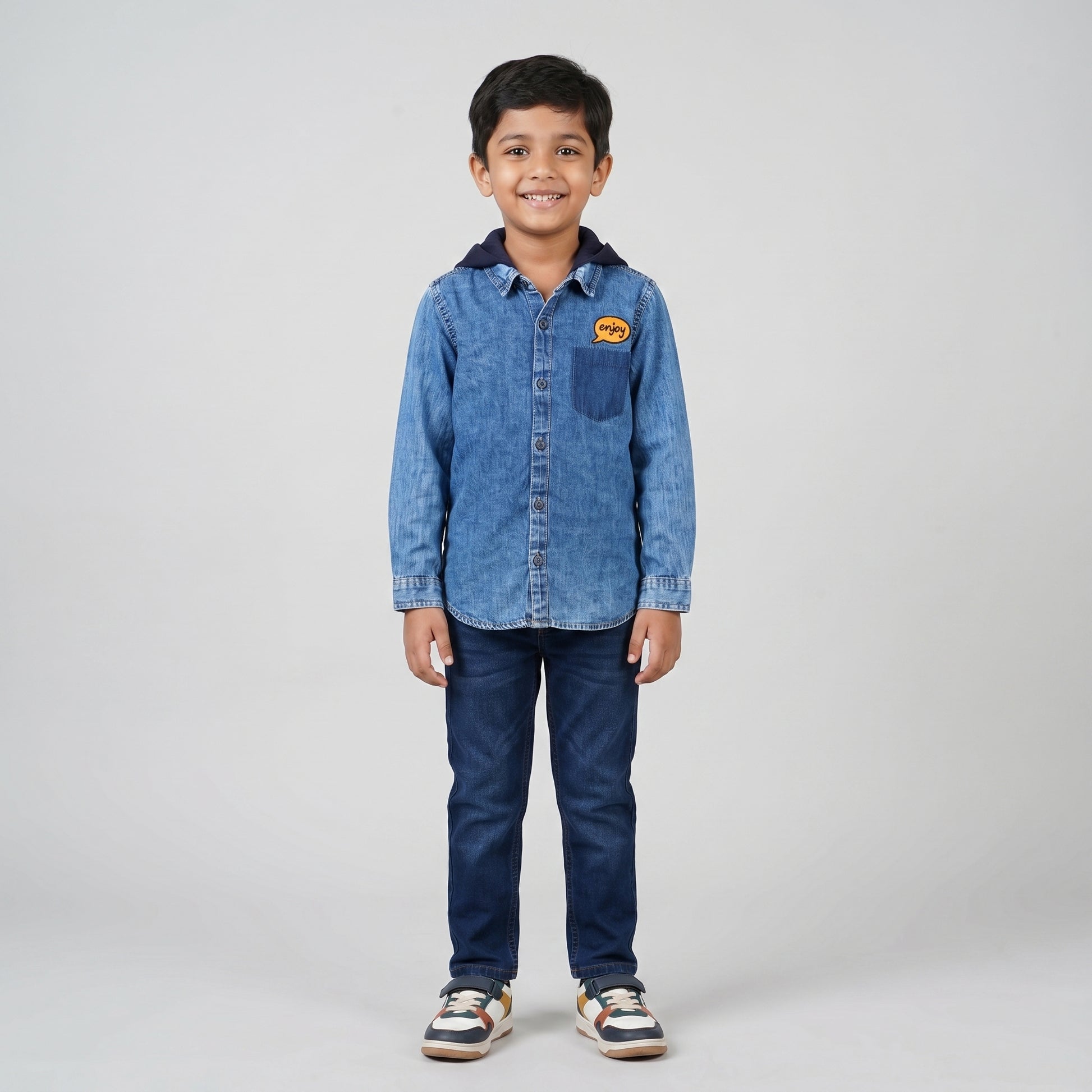 Boys Solid Hoodie Shirt