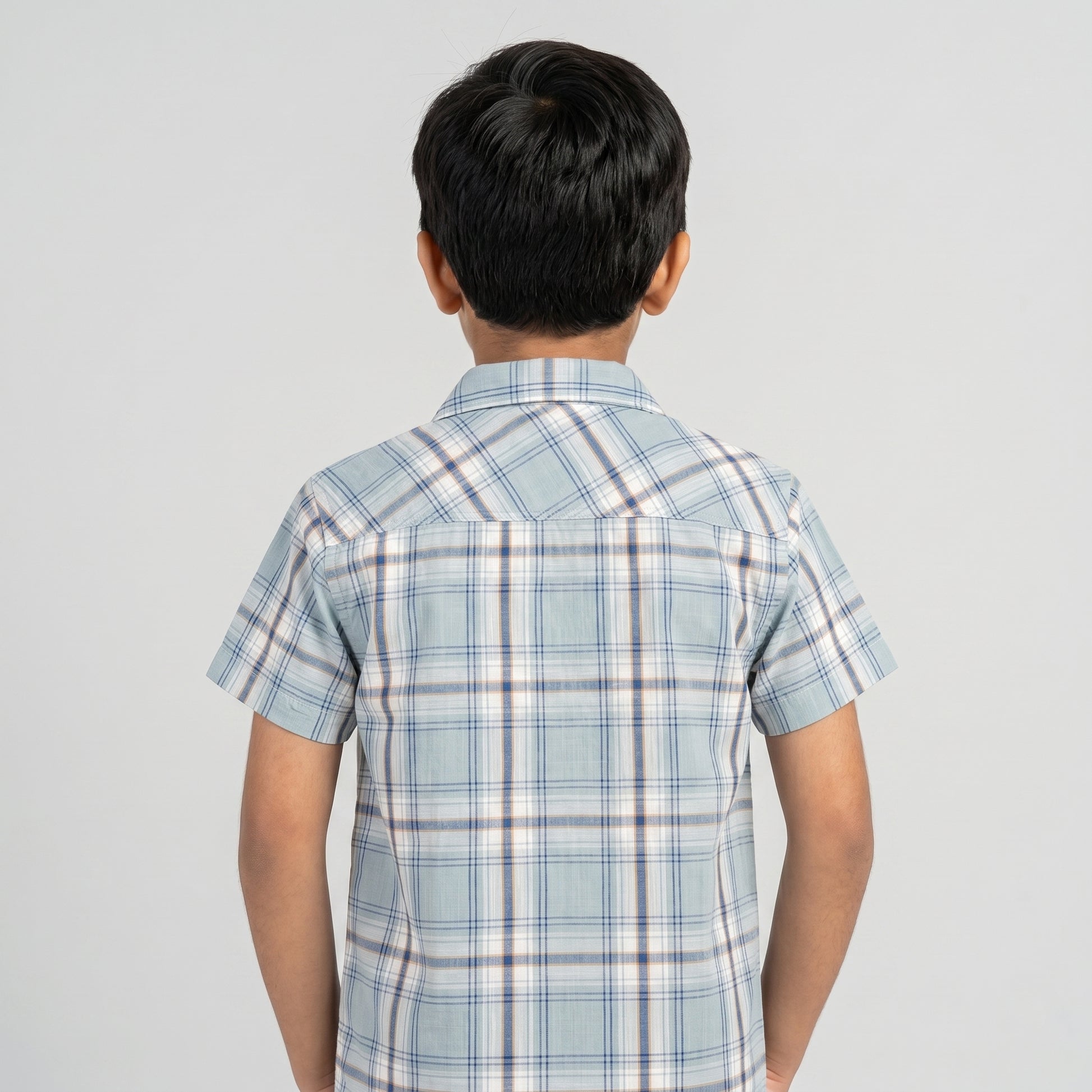 Boys Cotton Checkered Shirt