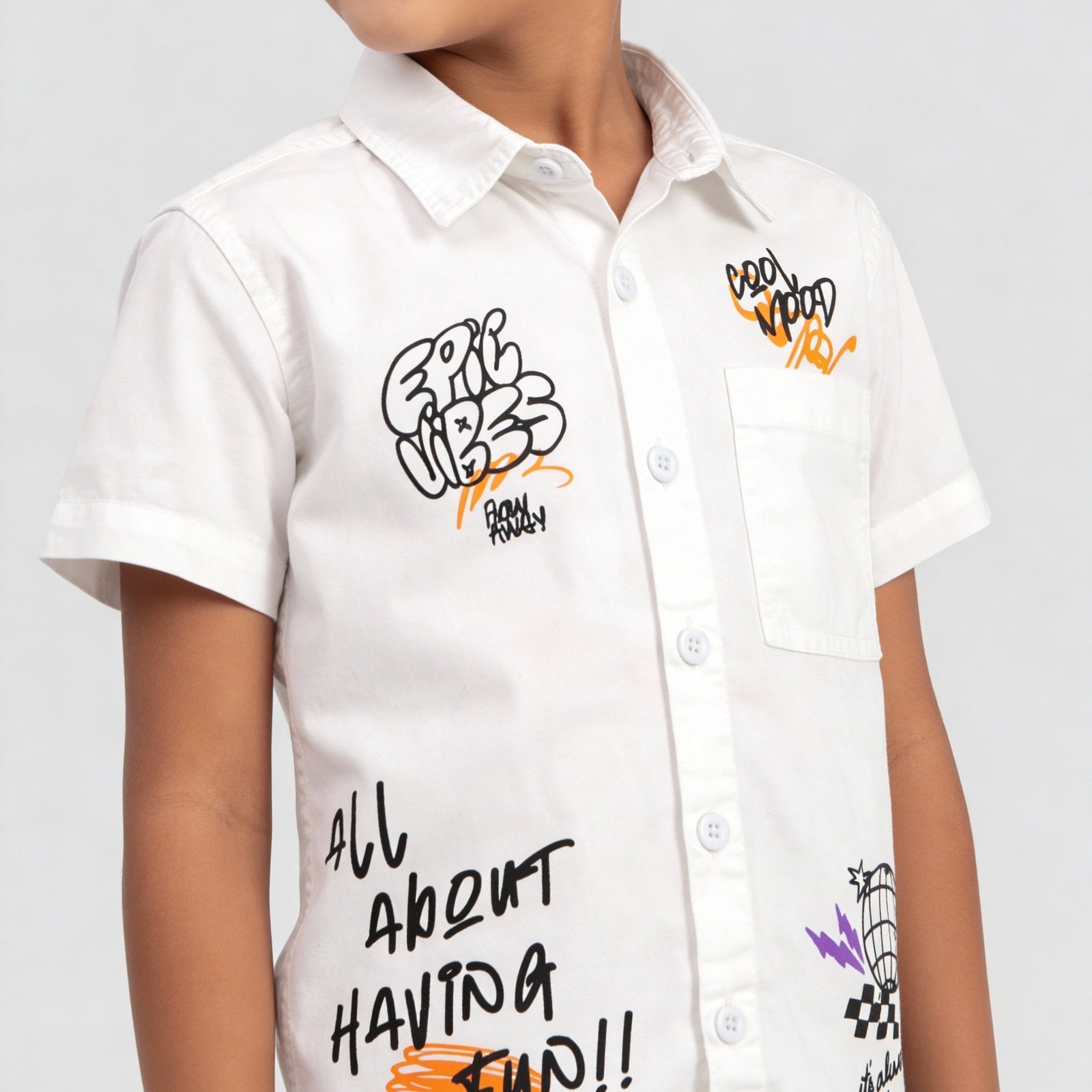 Boys Cotton Graphic Shirt