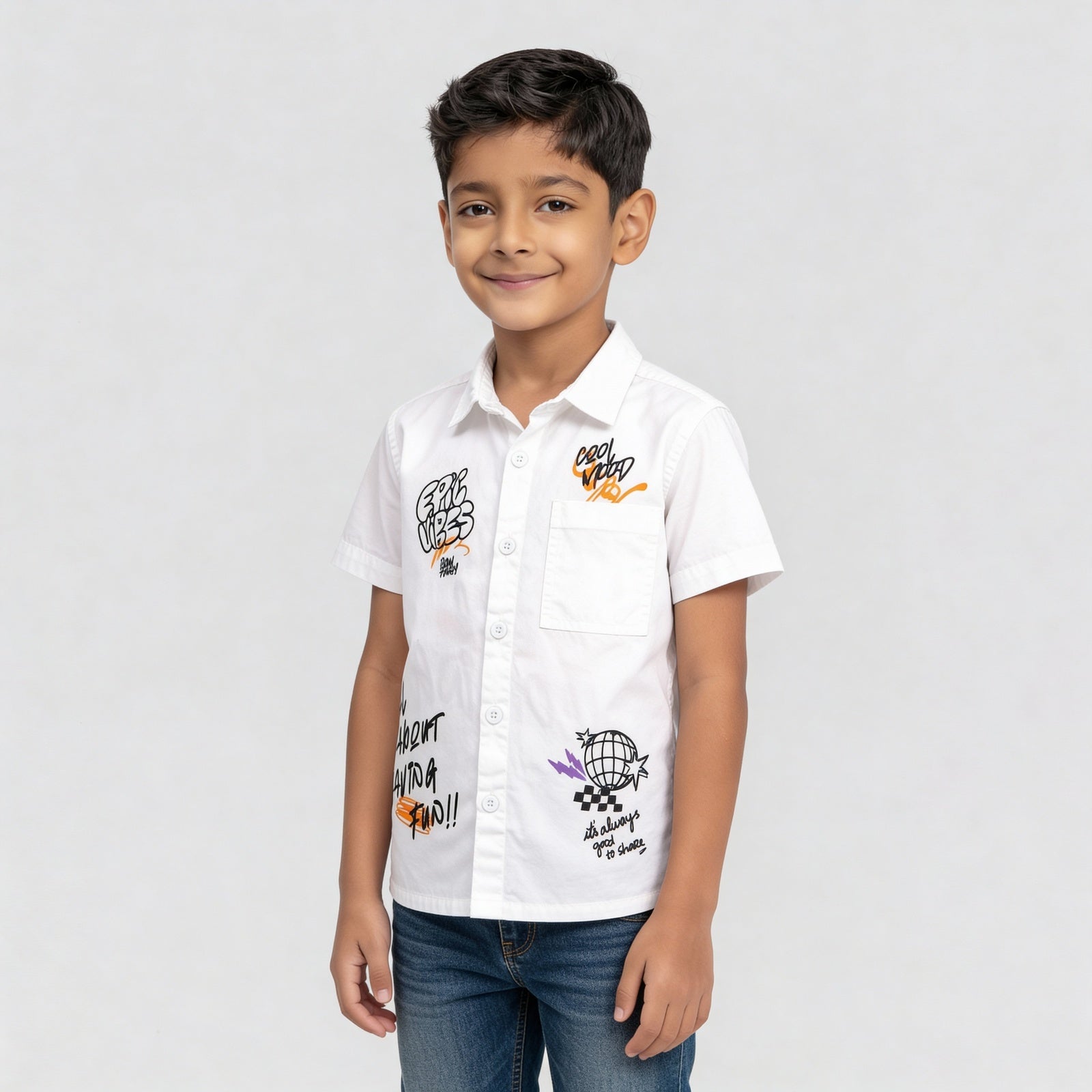Boys Cotton Graphic Shirt