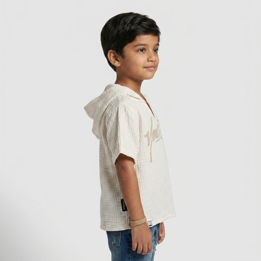 Boys Structured Hoodie Shirt