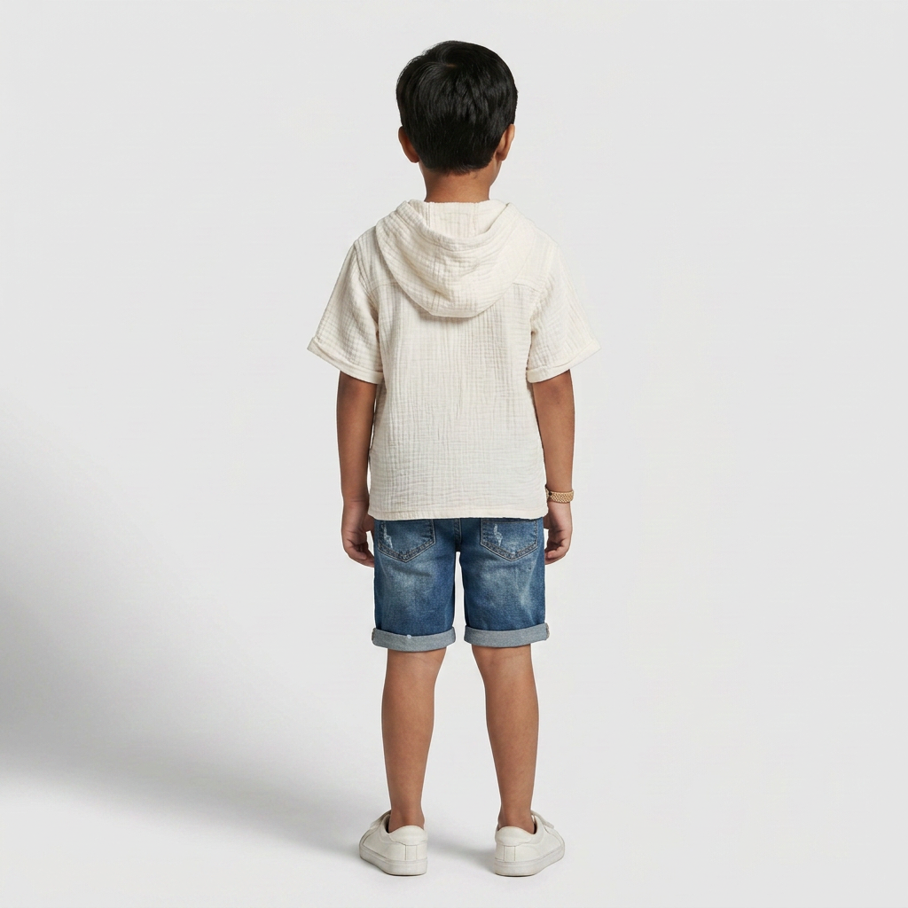 Boys Structured Hoodie Shirt